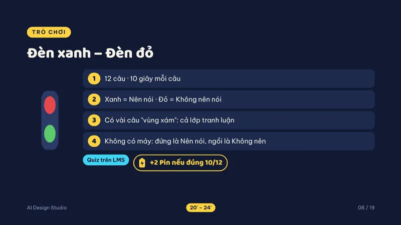 Slide trò chơi Đèn xanh – Đèn đỏ